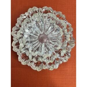 1960's Hazel Atlas Ashtray Clear Glass Nesting 3 different sizes MCM Trinket